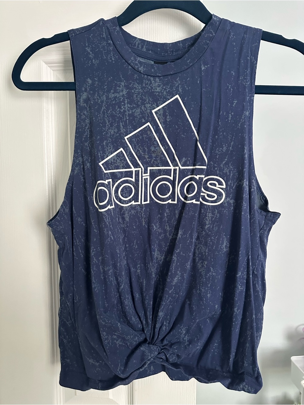 Adidas Navy Blue Logo Muscle Tank
